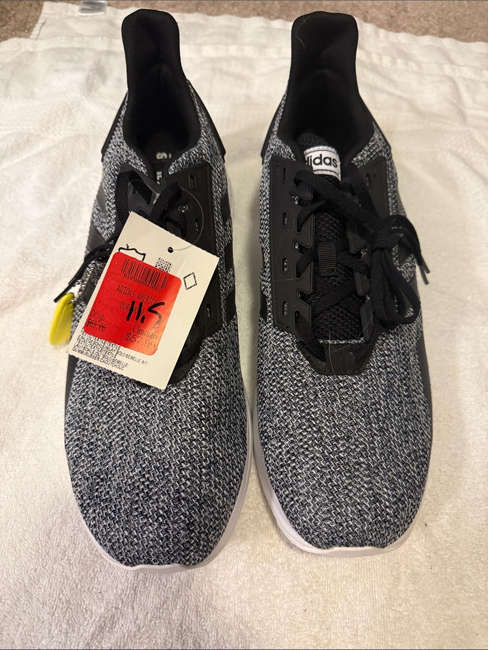 adidas Black and Grey Knit Casual Sneakers - Picture 1 of 6